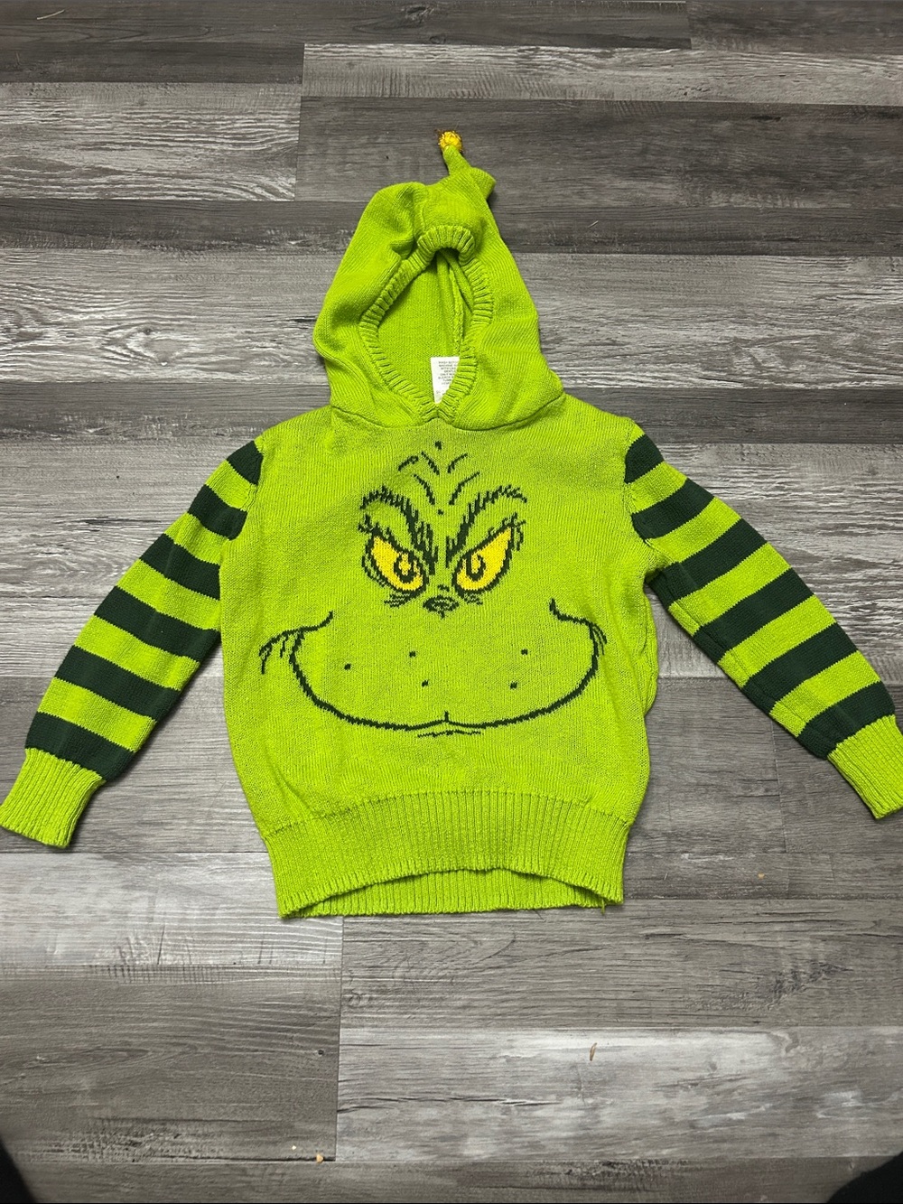 Kids Green Grinch-Inspired Hooded Sweater